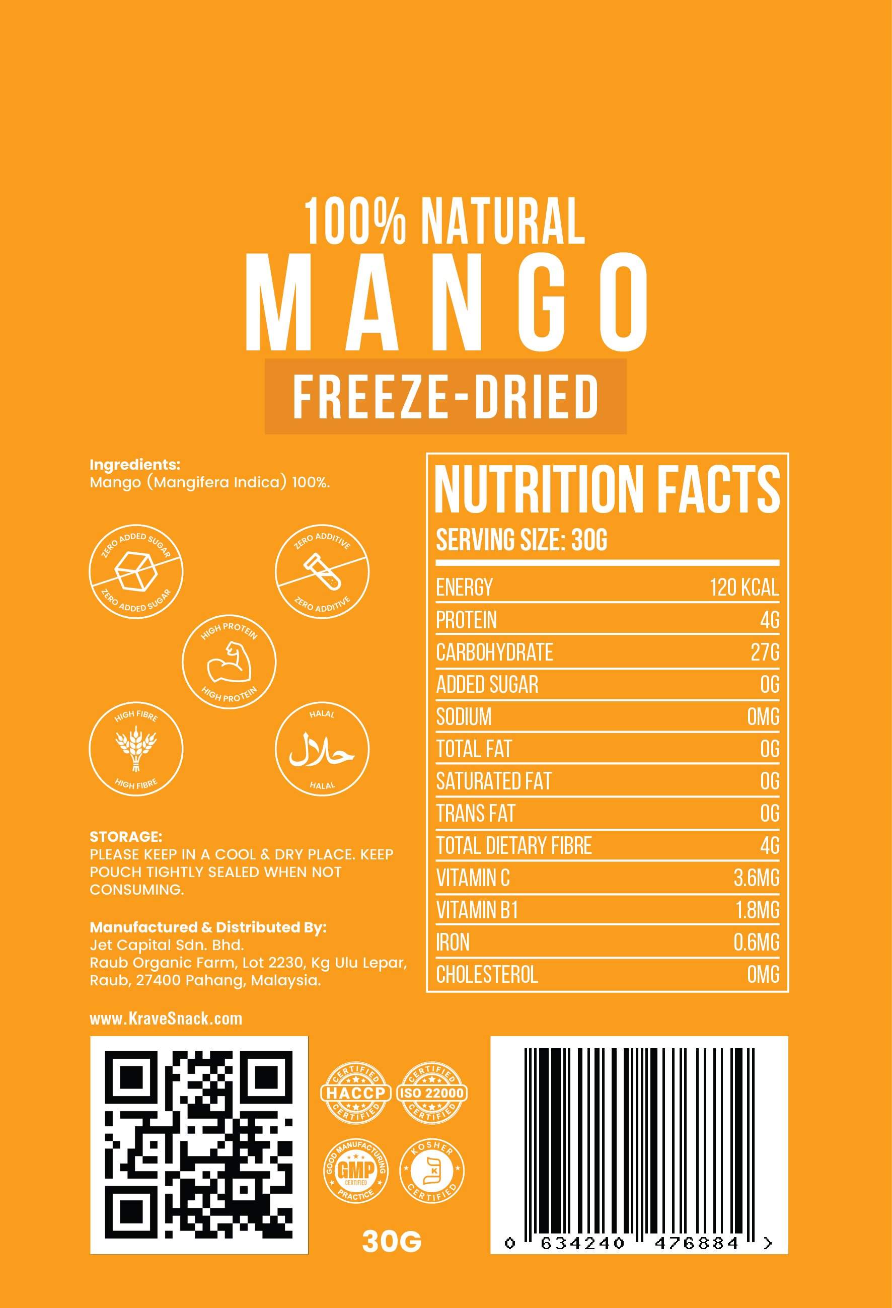 MANGO CRUNCH SNACK (FREEZE-DRIED MANGO)