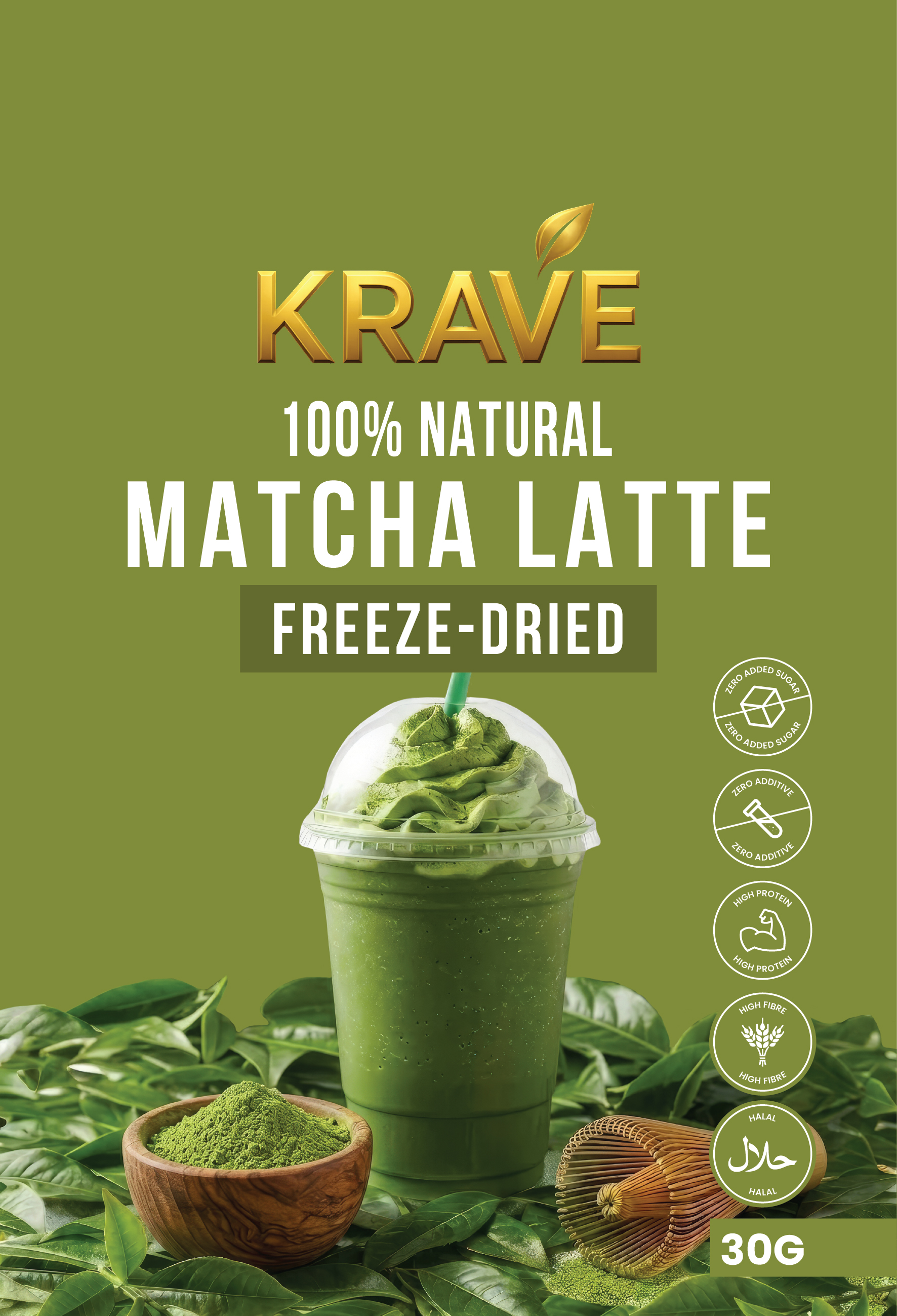 MATCHA LATTE CRUNCH-CUBE SNACK (FREEZE-DRIED MATCHA LATTE)