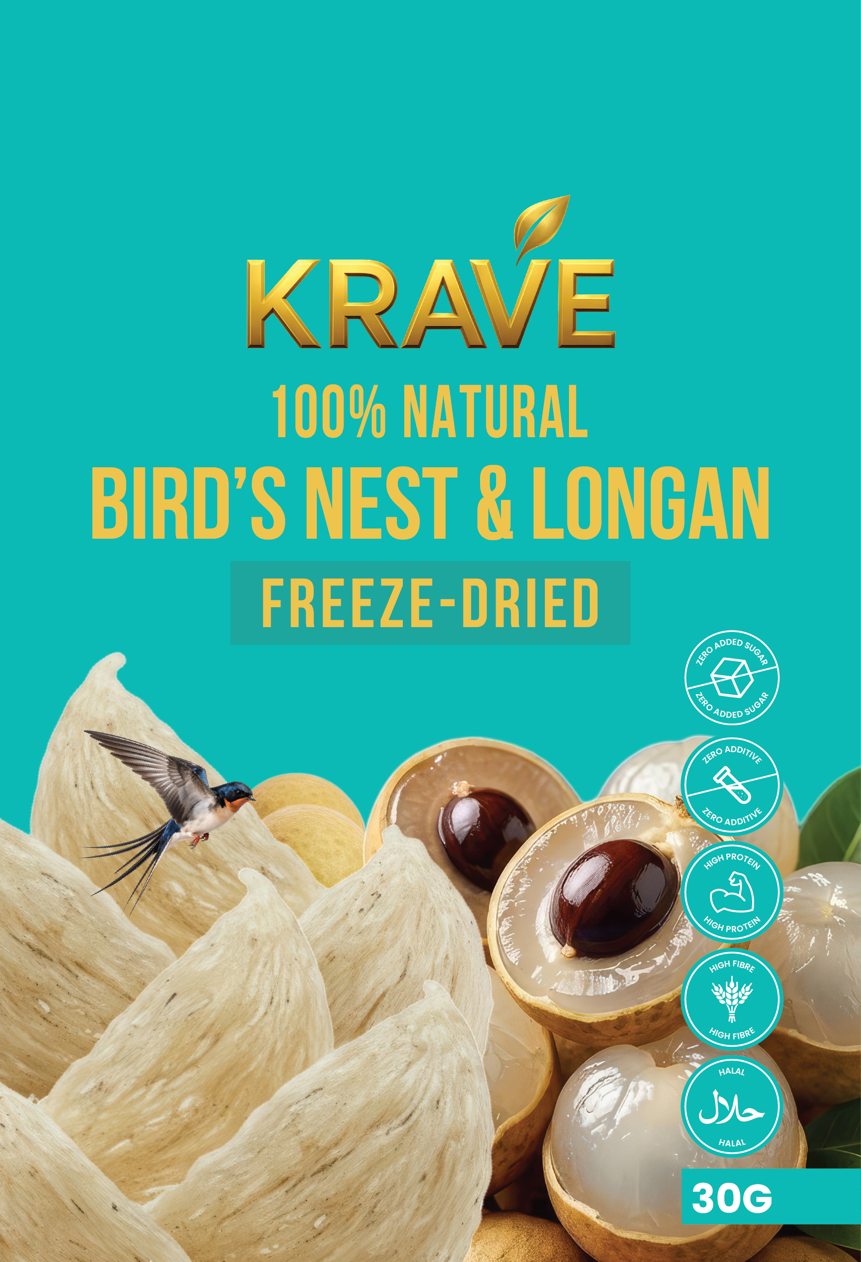 BIRD’S NEST & LONGAN CRUNCH-CUBE SNACK (FREEZE-DRIED ROYAL BIRD'S NEST DRINK)