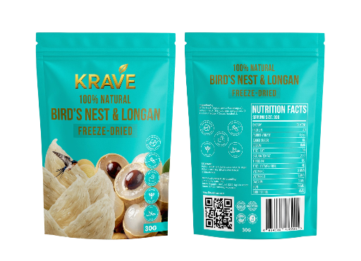 BIRD’S NEST & LONGAN CRUNCH-CUBE SNACK (FREEZE-DRIED ROYAL BIRD'S NEST DRINK)