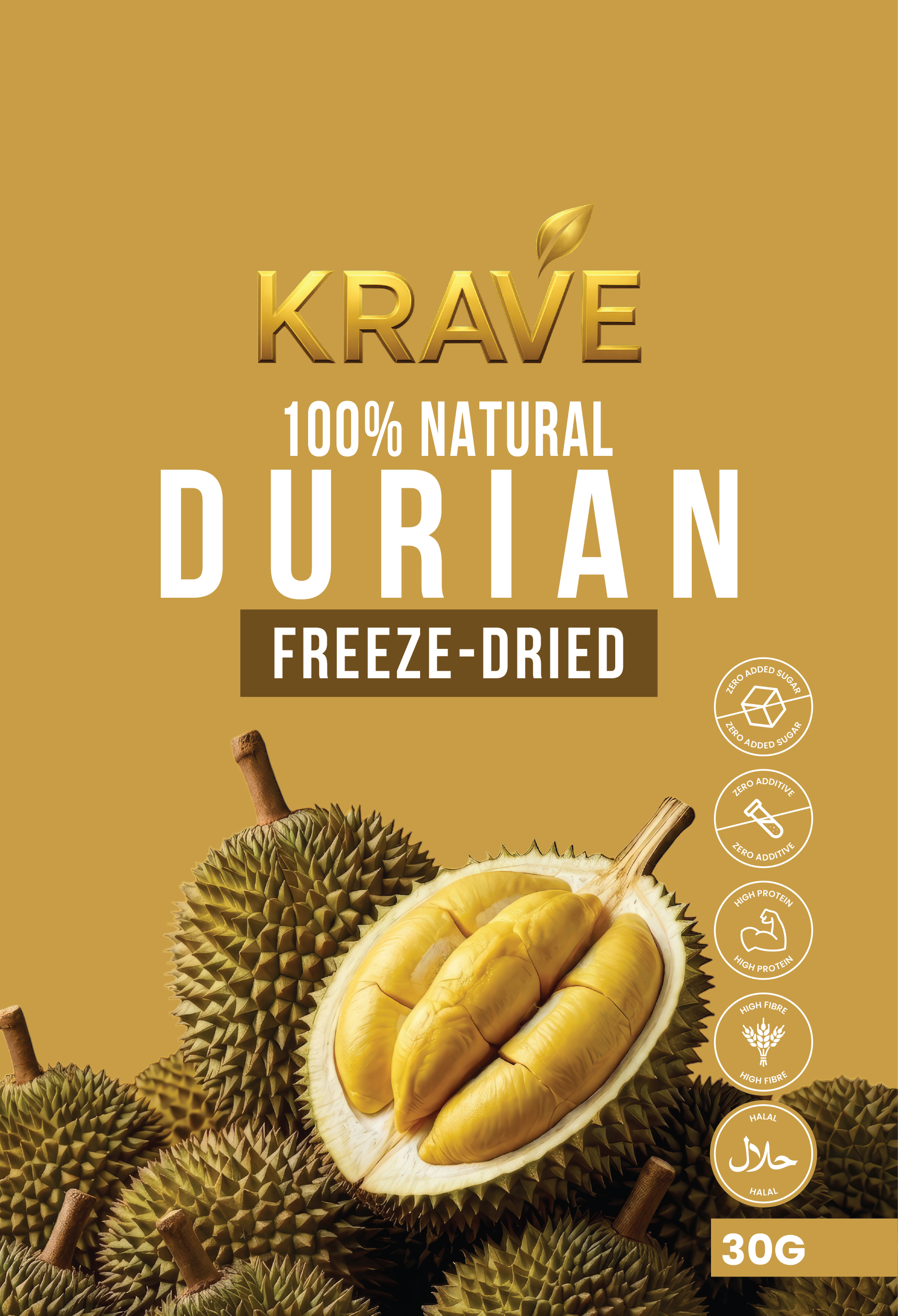 DURIAN CRUNCH-CUBE SNACK (FREEZE-DRIED PREMIUM DURIAN)