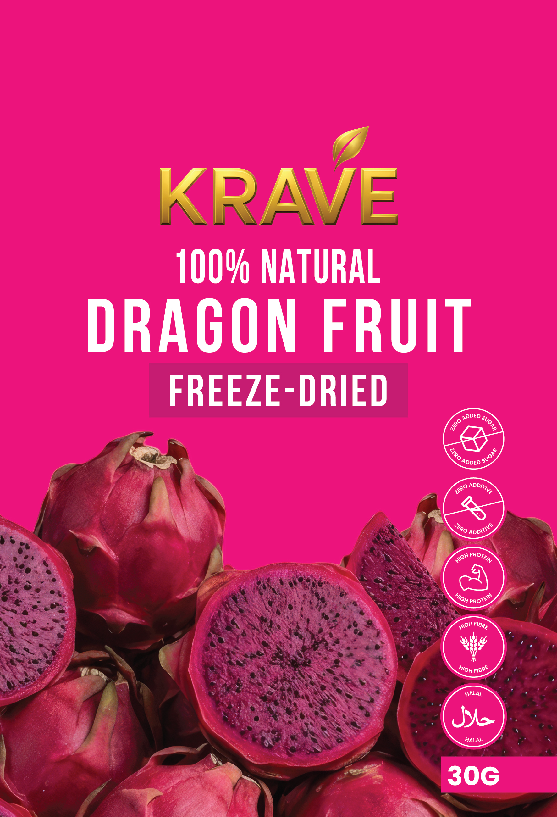 DRAGON FRUIT CRUNCH SNACK (FREEZE-DRIED DRAGON FRUIT)