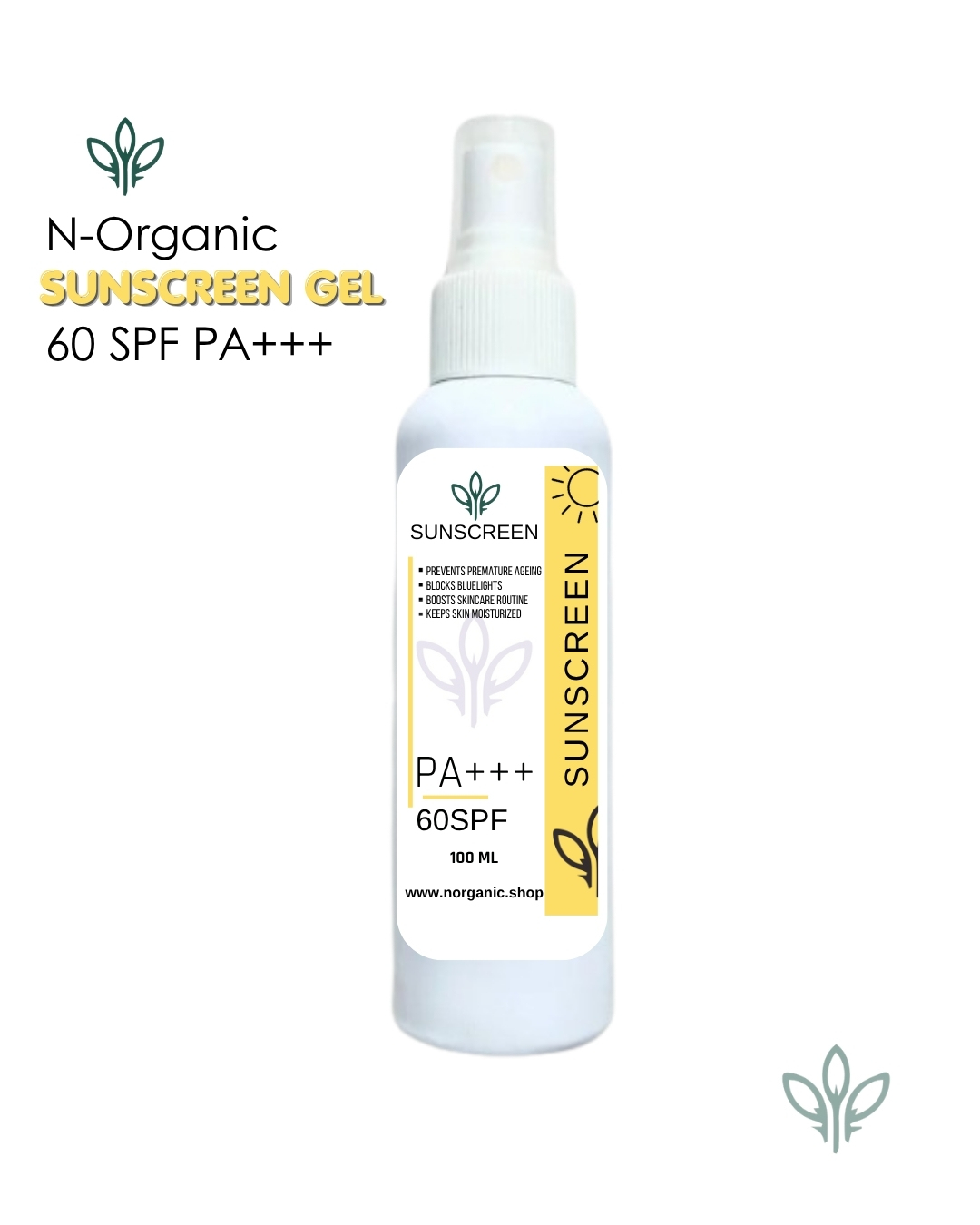 Norganic Sunscreen SPF 60 PA+++ | Gel | 100 ml