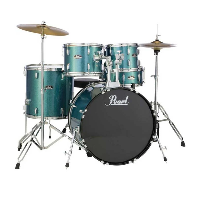 Batería Acústica 5 Piezas Serie Roadshow Bombo 22 Plg - Incluye Hardware, Y Platillos - Aqua Blue Glitter - Pearl - RS525SC/C703AB