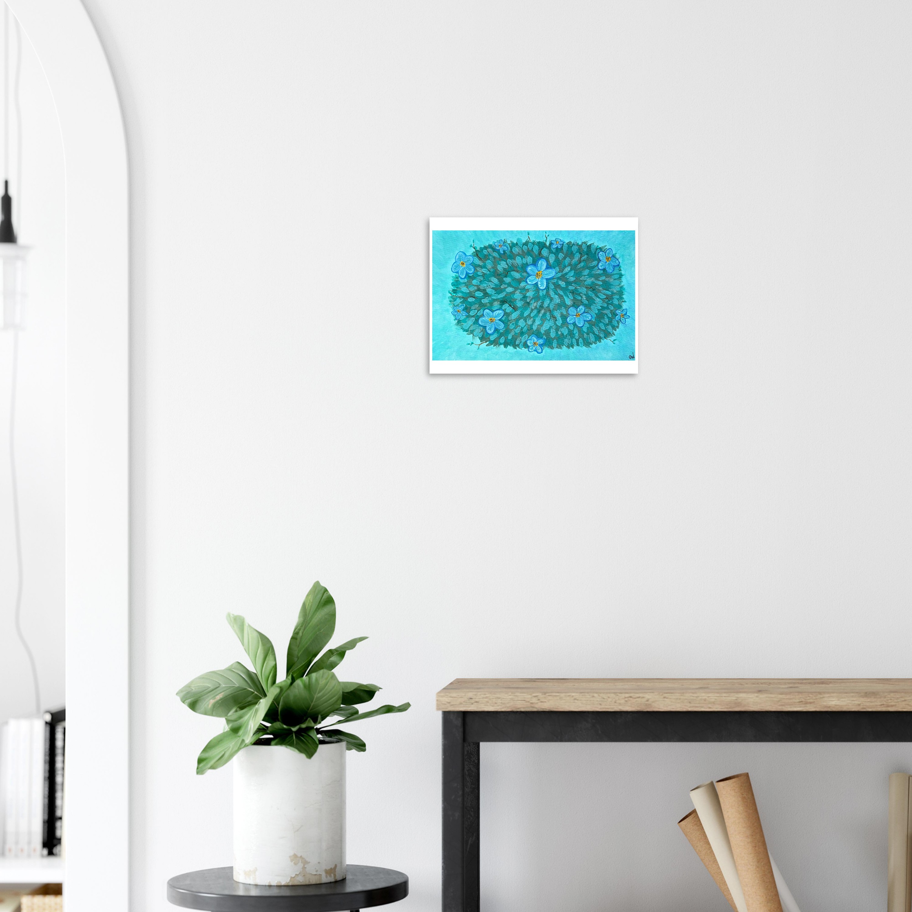 Bushel of Blue, Gouache