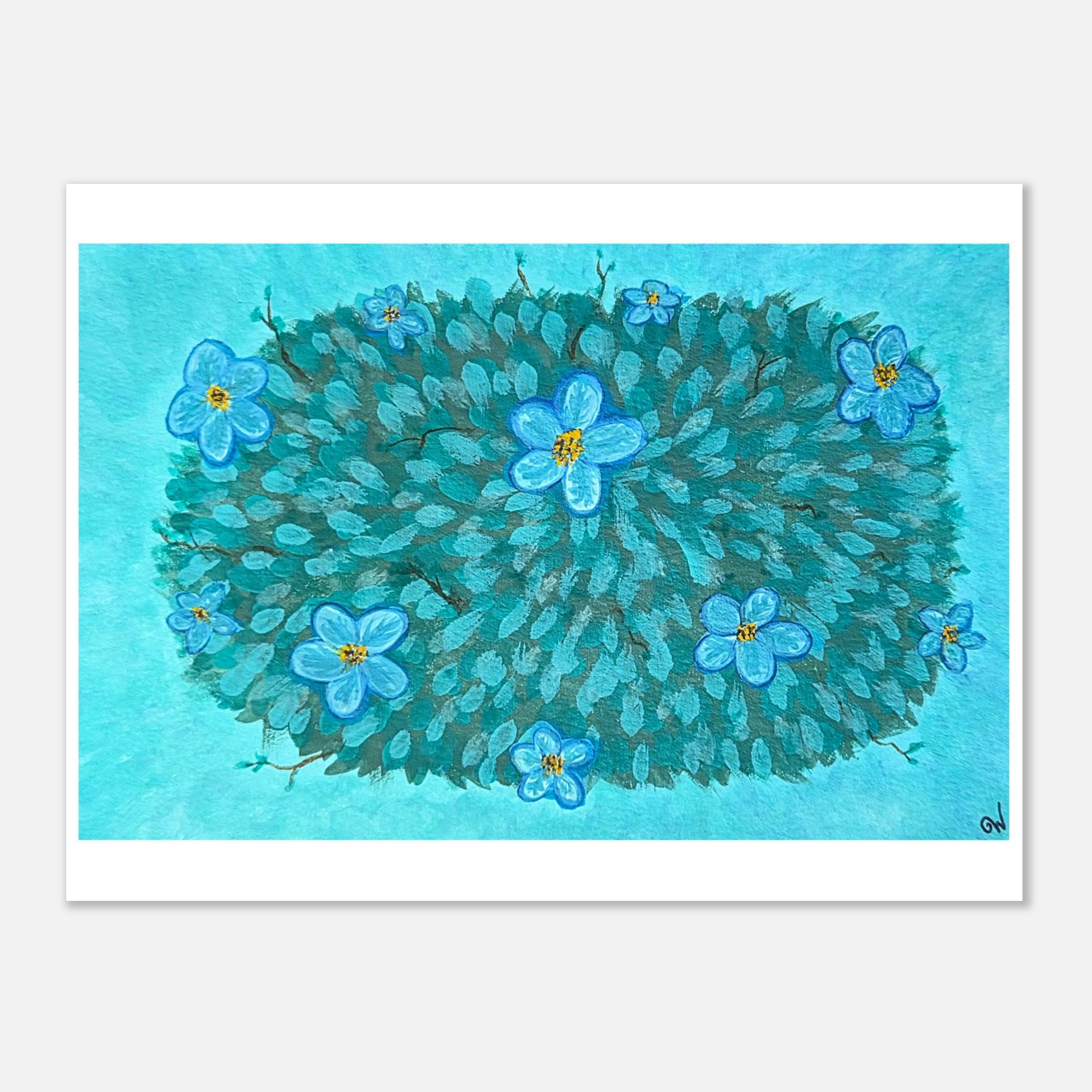 Bushel of Blue, Gouache