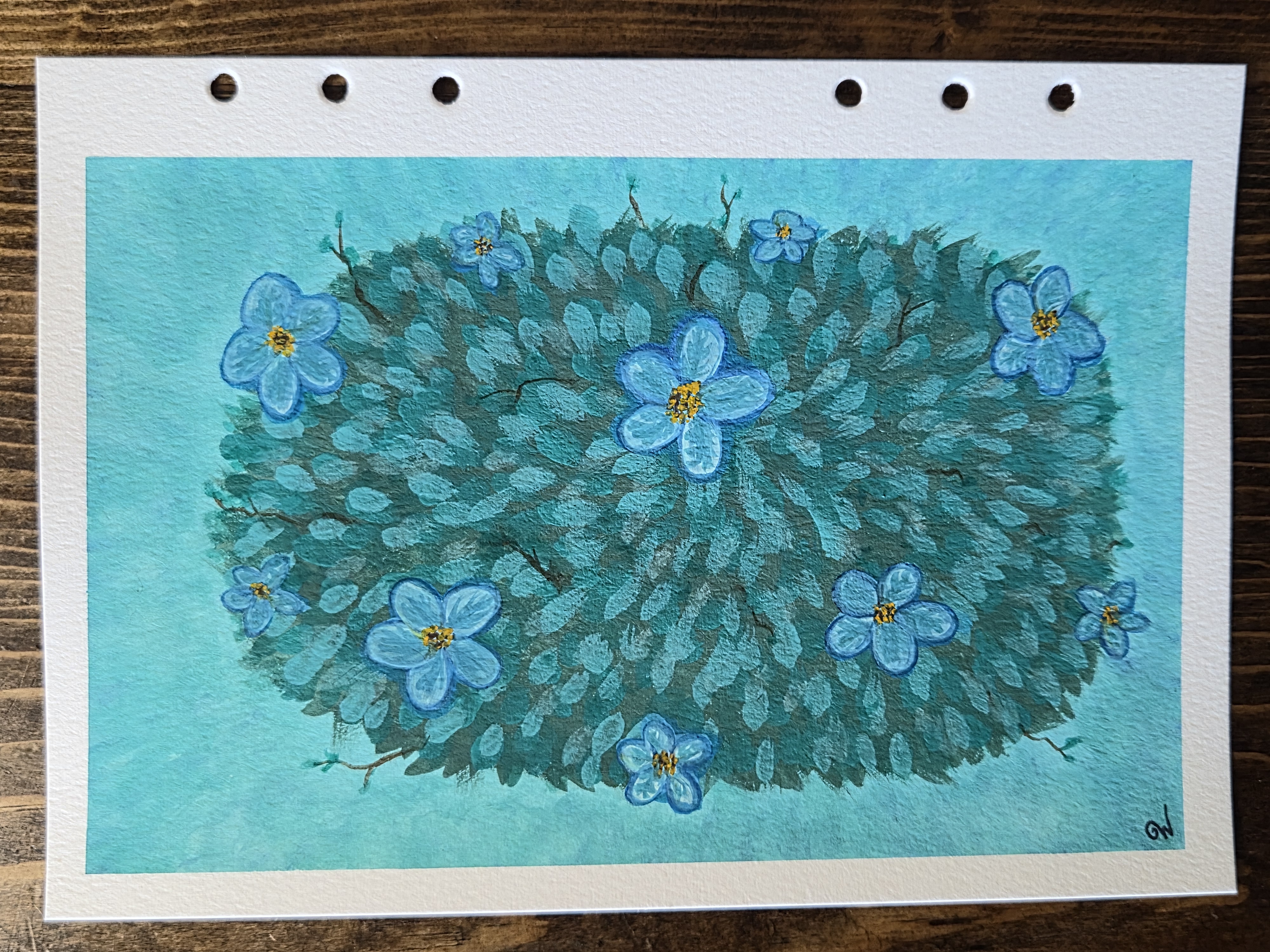 Bushel of Blue, Gouache