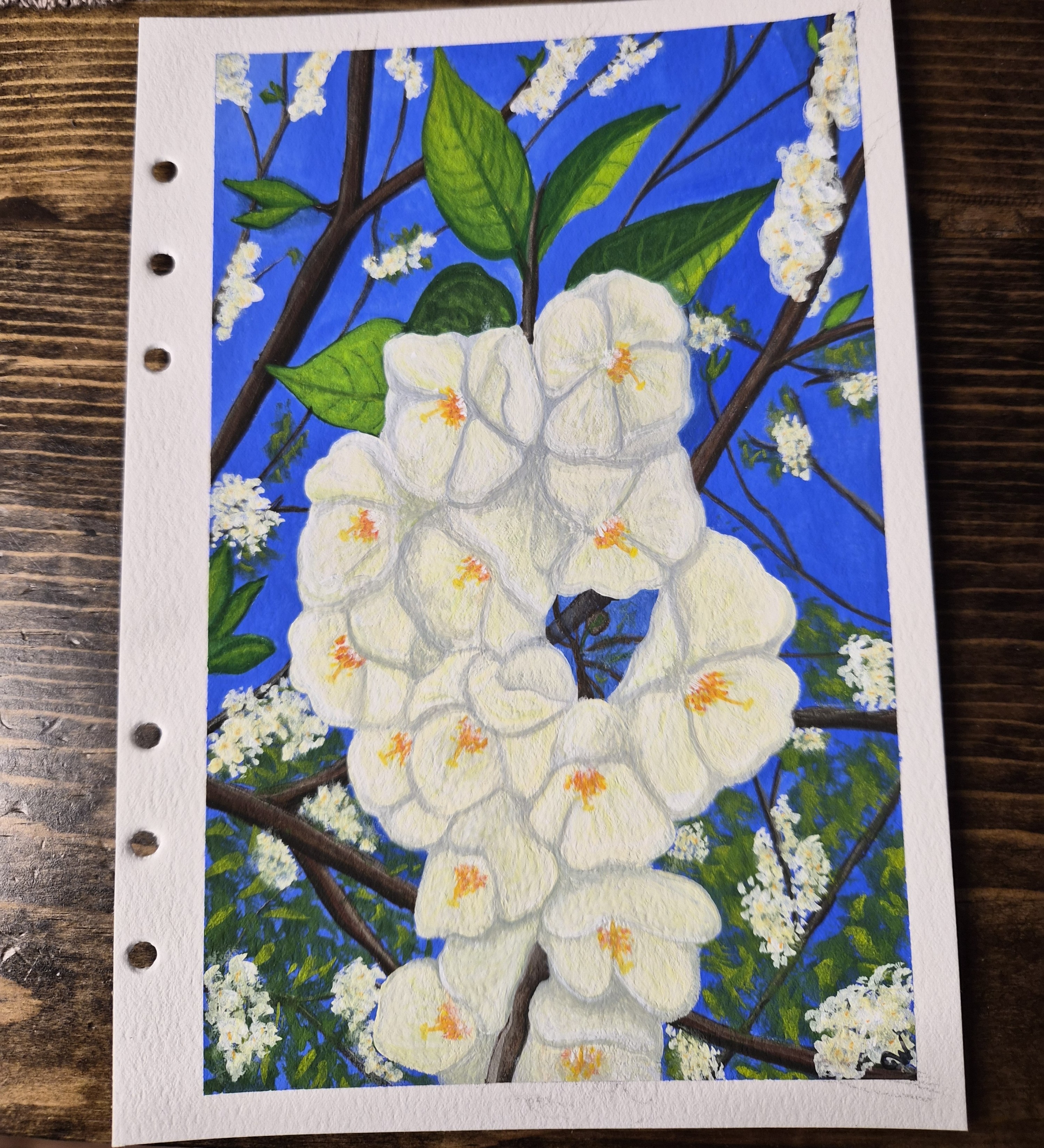 Springtime Tree, Gouache