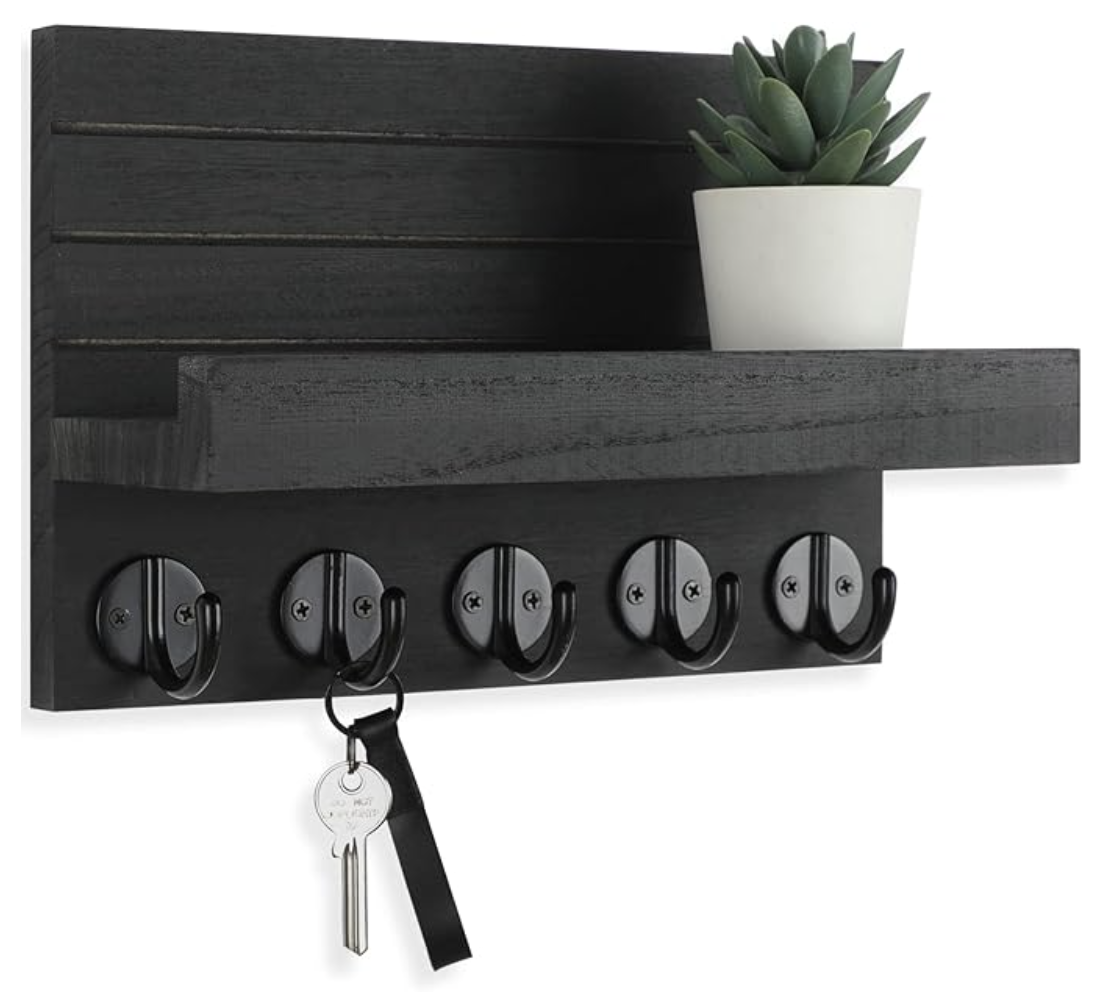 Wall Shelf with Hooks