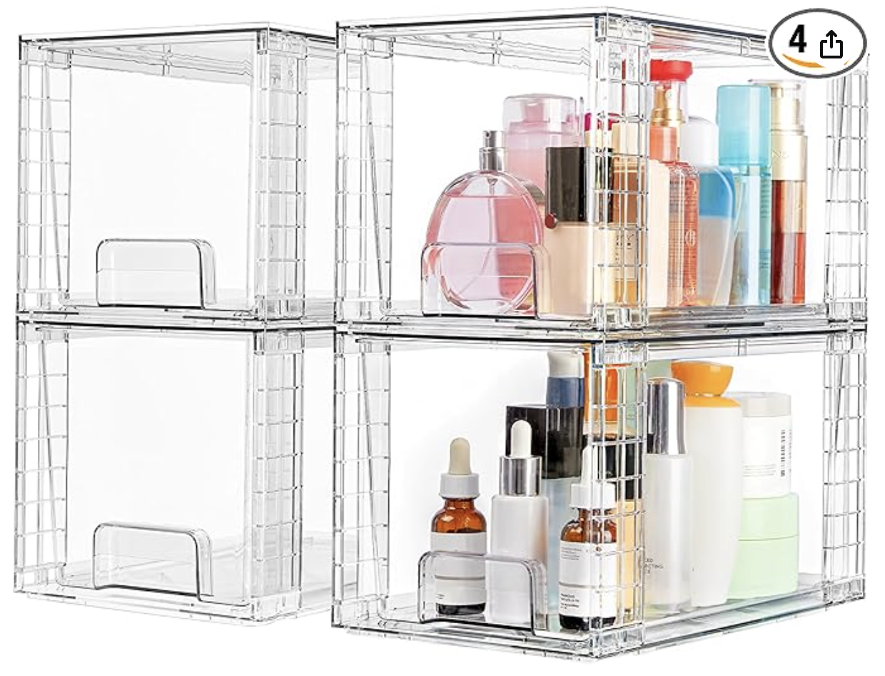 Clear Stackable Storage Bins
