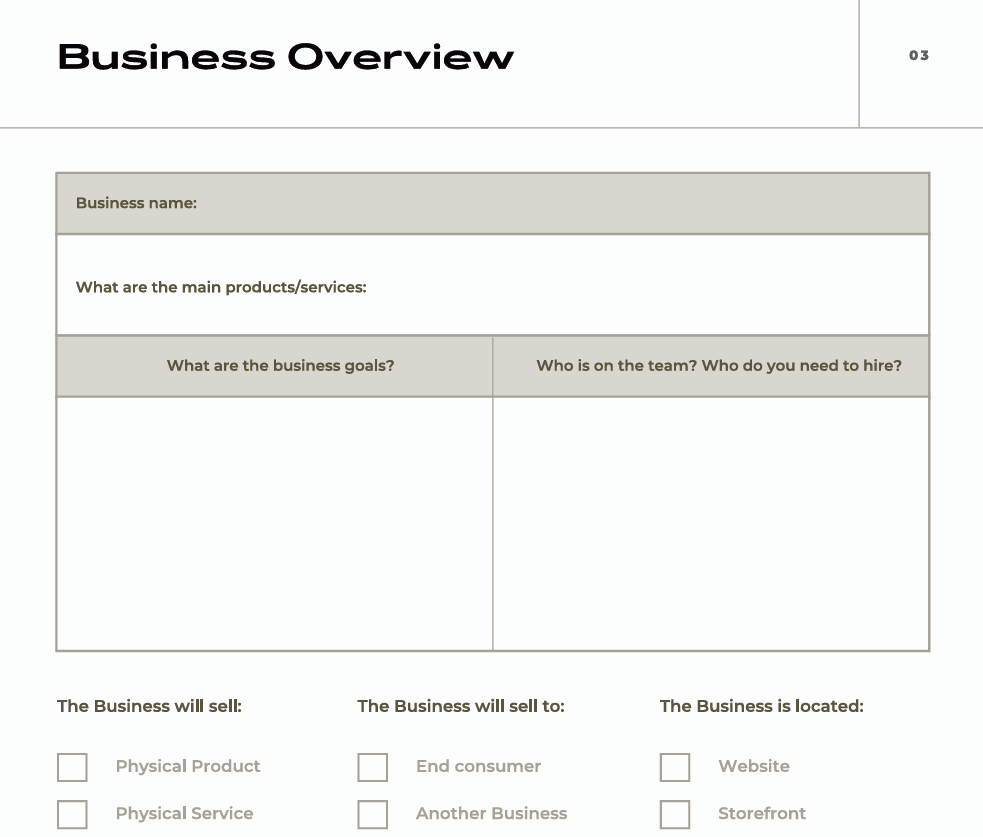 Business Worksheet