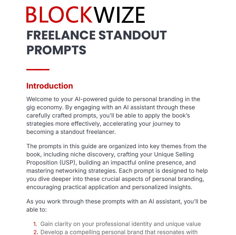 Blockwize - FREELANCE Standout