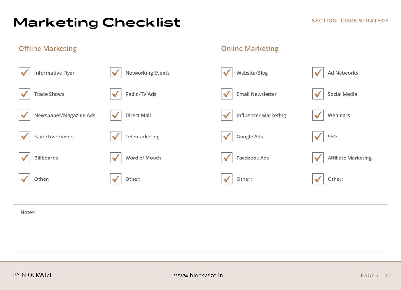 Blockwize - Marketing Strategy Workbook