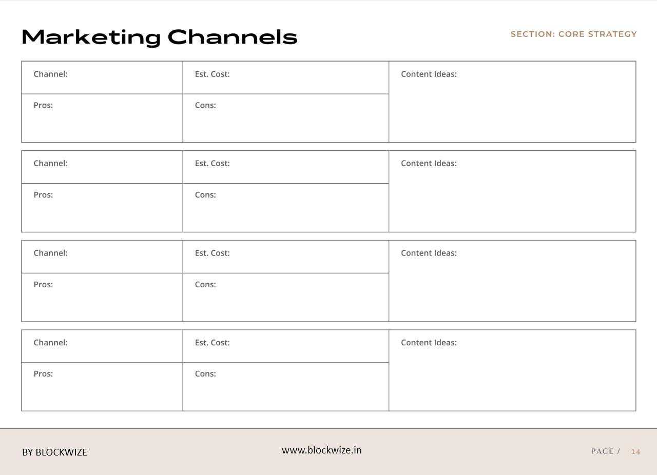 Blockwize - Marketing Strategy Workbook