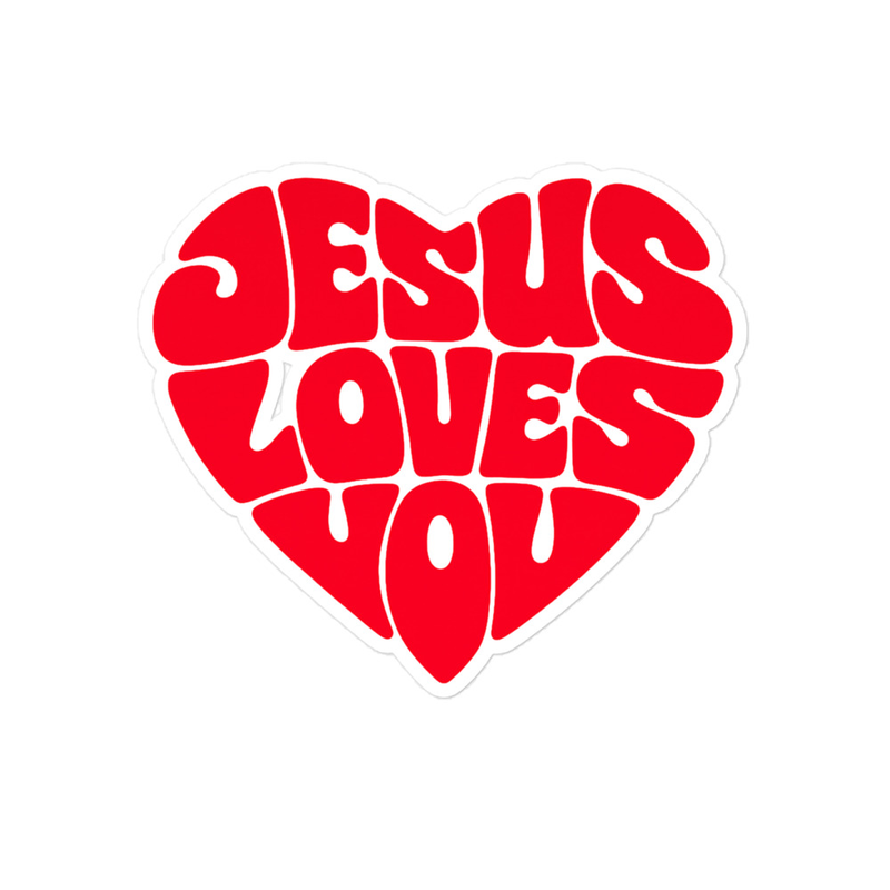 Die-Cut "Jesus Loves You" Sticker (select-a-size)