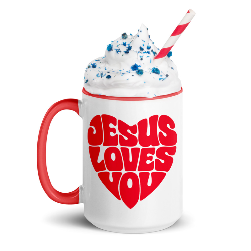 "Jesus Loves  You" Two Tone Mug 