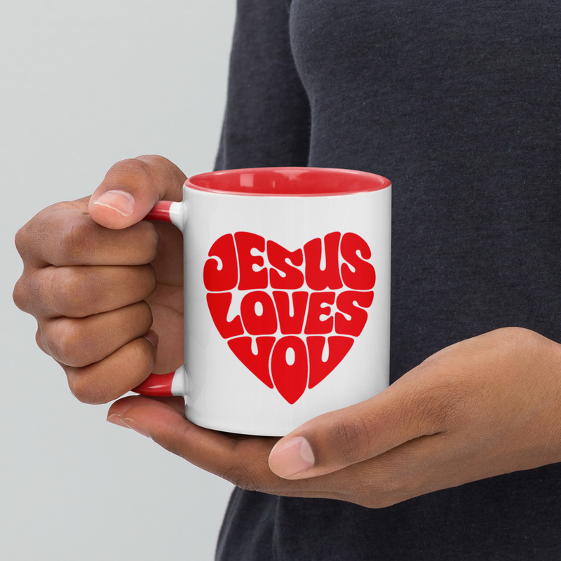 "Jesus Loves  You" Two Tone Mug 