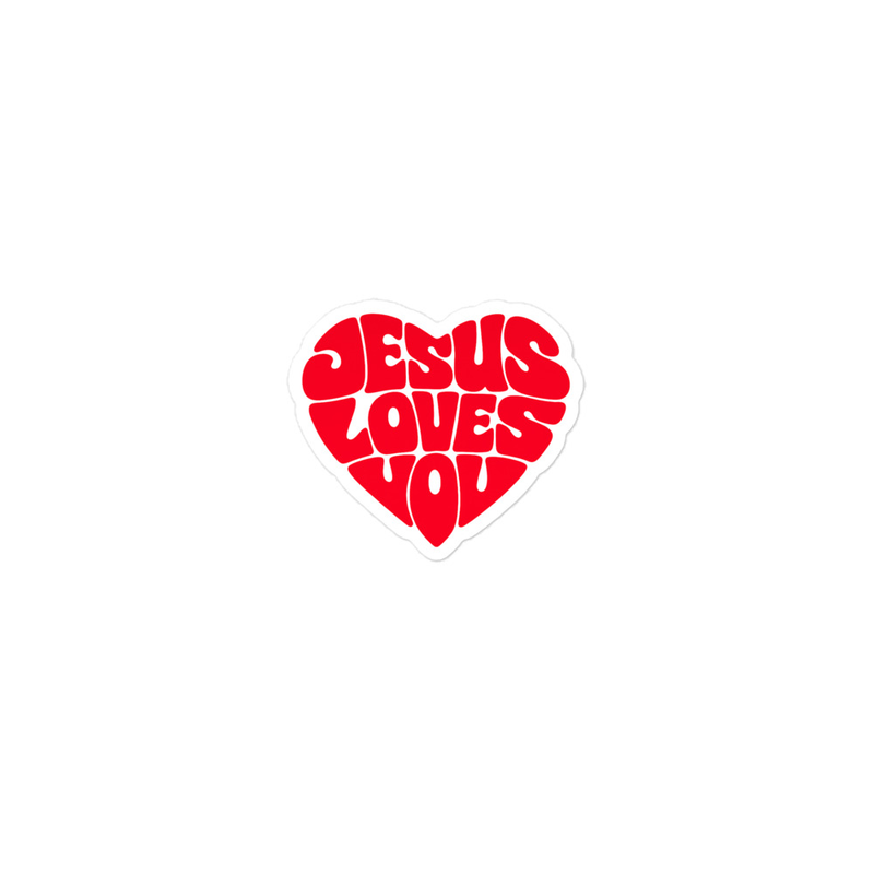 Die-Cut "Jesus Loves You" Sticker (select-a-size)