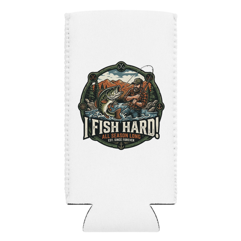 "I Fish Hard" Reg/Slim Can Cooler 