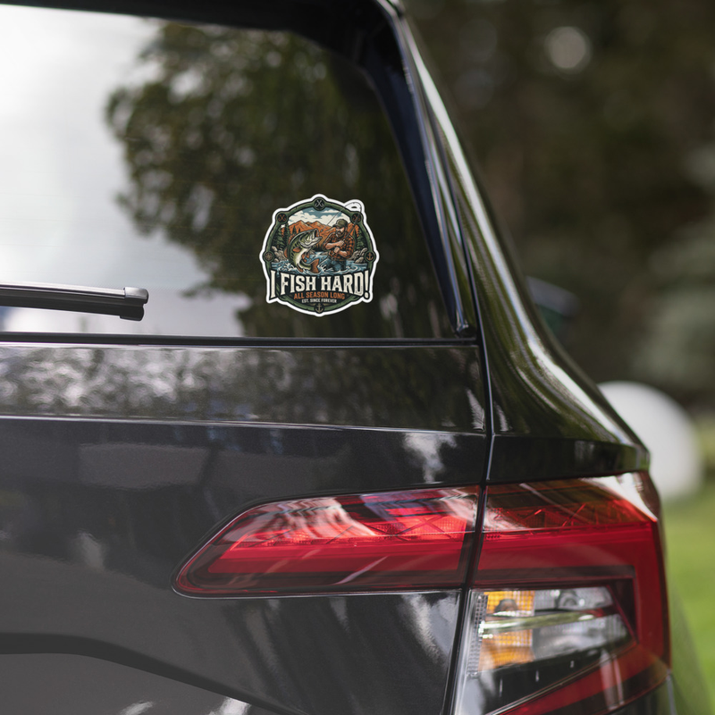 "I Fish Hard" Sticker (select-a-size)