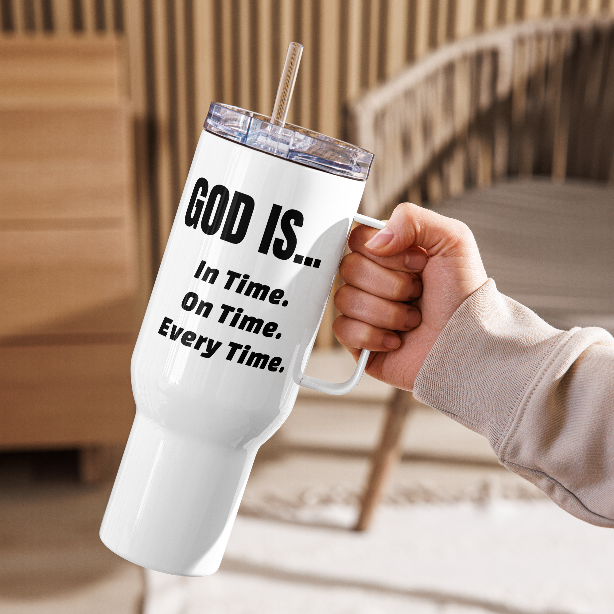 "God's Time" Travel Mug w/Lid