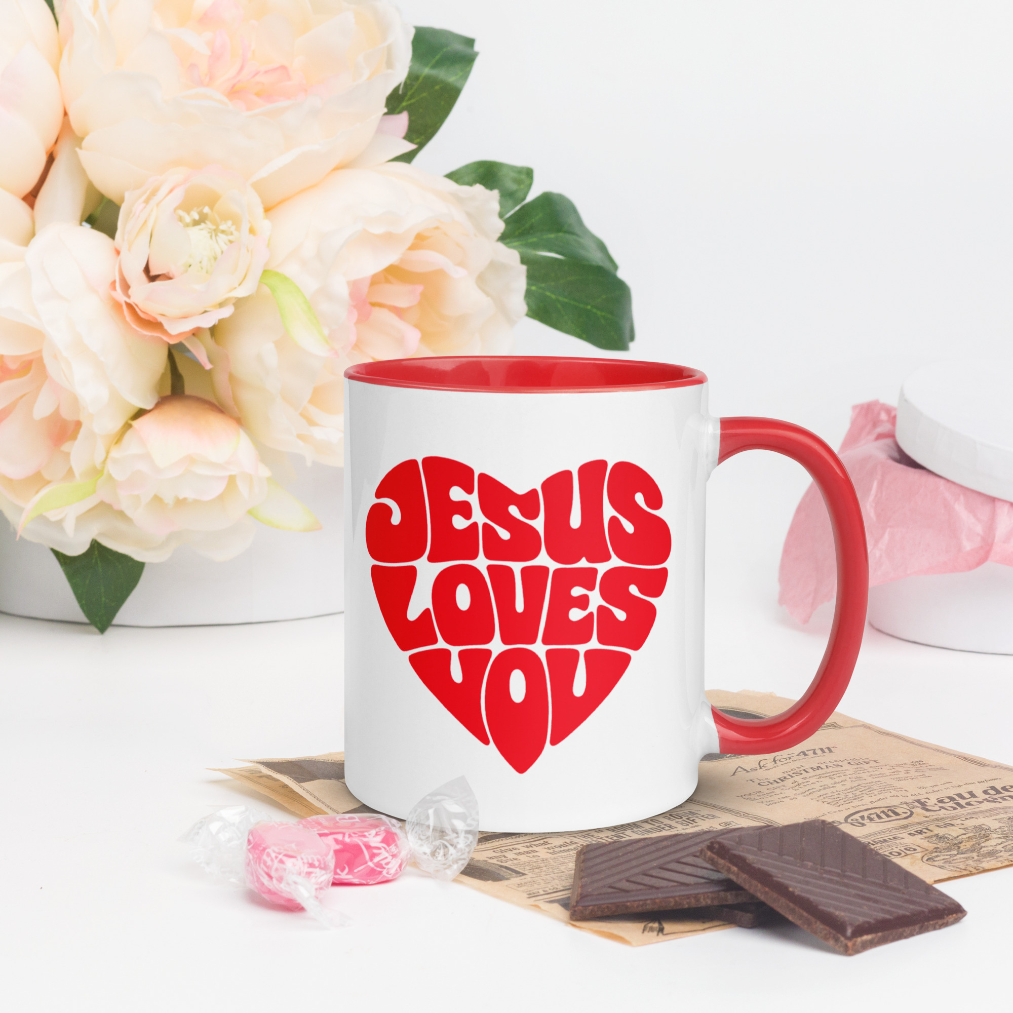 "Jesus Loves  You" Two Tone Mug 