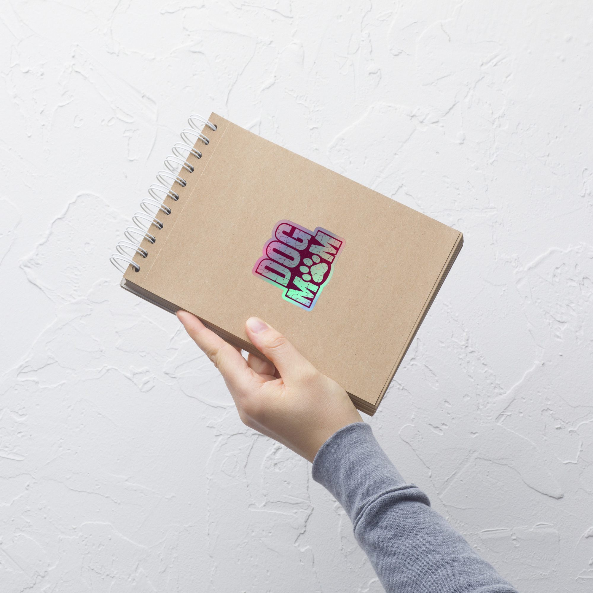 "Dog Mom" Holographic Stickers (select-a-size)