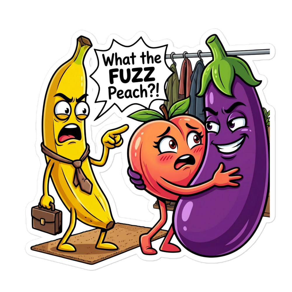 "What The Fuzz" Sticker (select-a-size)