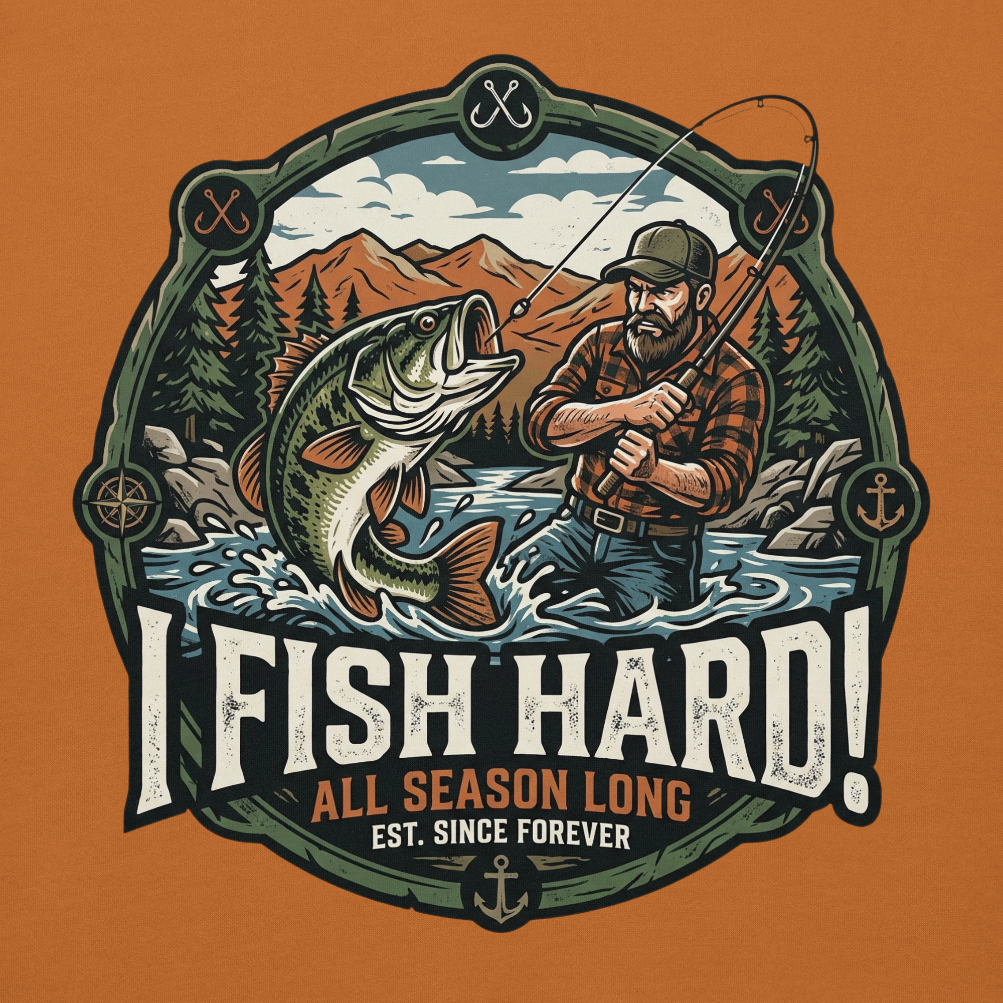 "I Fish Hard!" Premium Hoodie