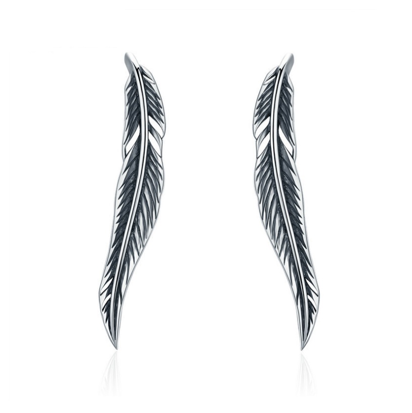 Aretes Pluma Plata
