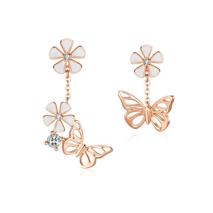 Aretes con Flores y Mariposas