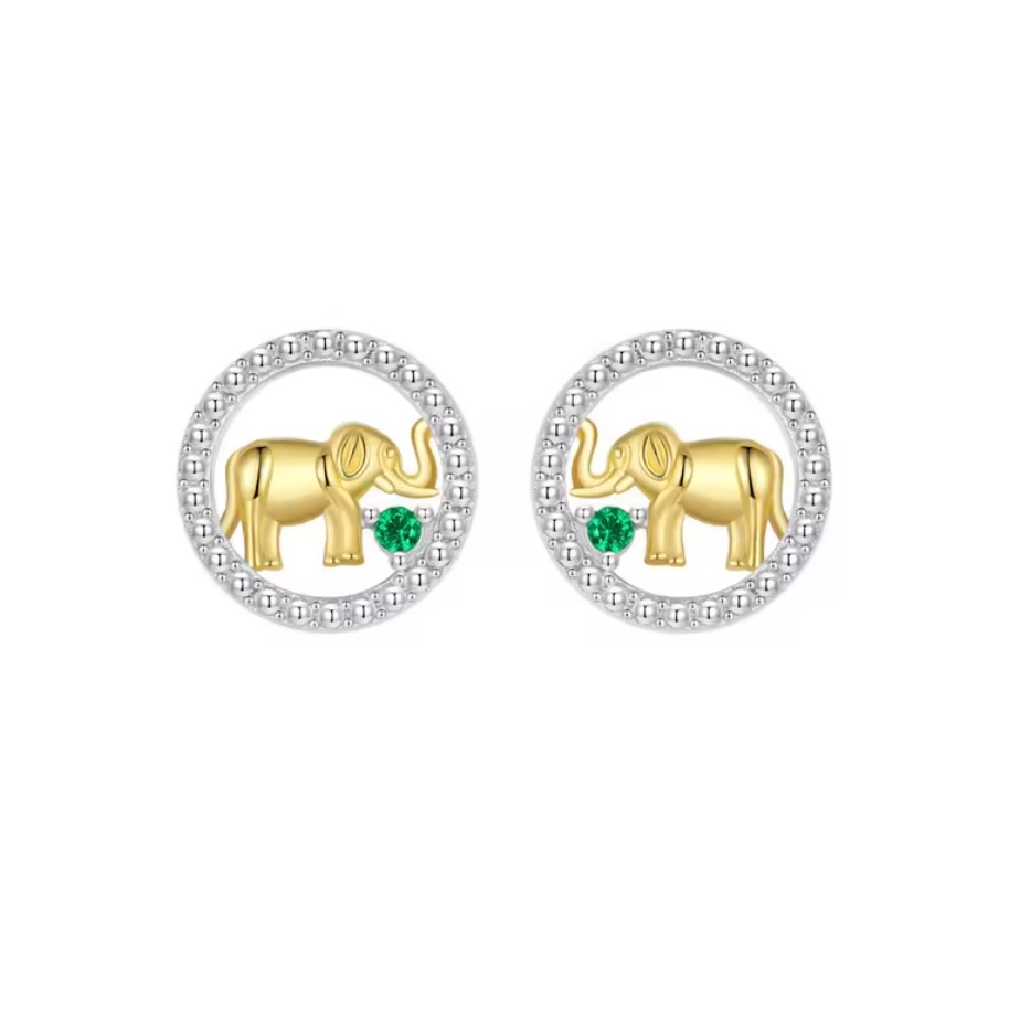 Aretes Elefante Dorado