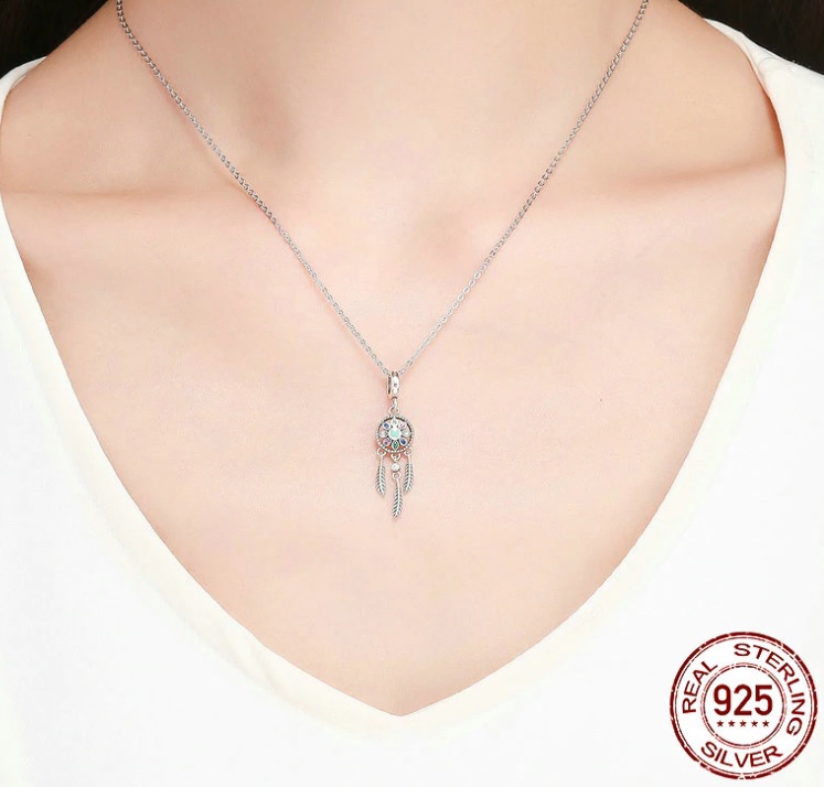 Dije Charm Atrapasueños Multicolor Fabricado En Plata 925