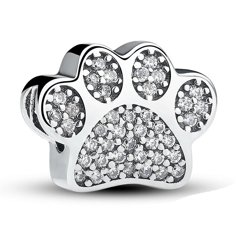 Dije Charm Huella Perro Fabricado En Plata 925