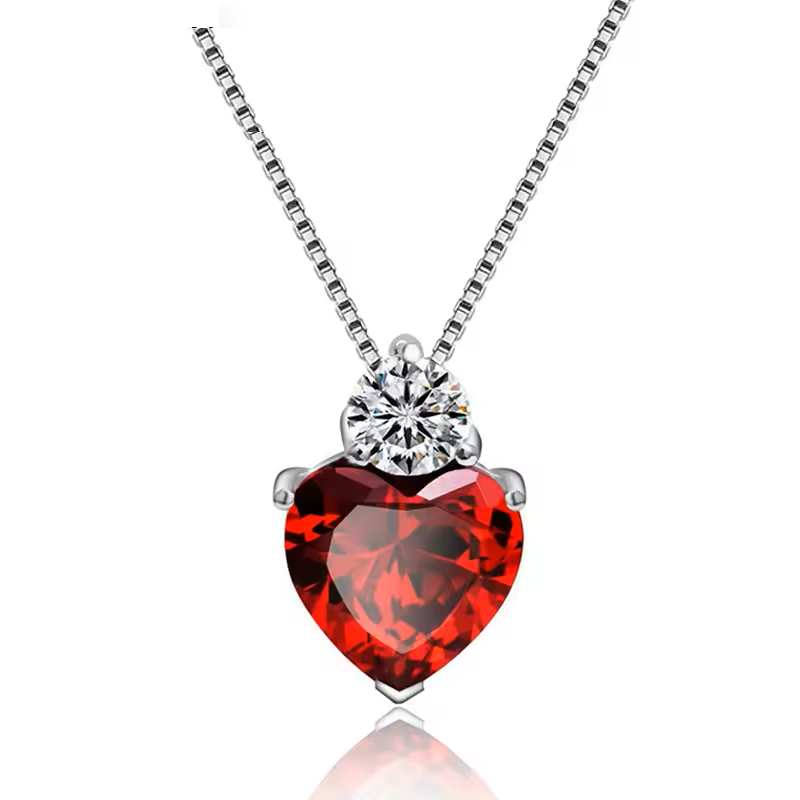 Collar Para Mujer Corazón Fabricado En Plata 925 Con Estuche