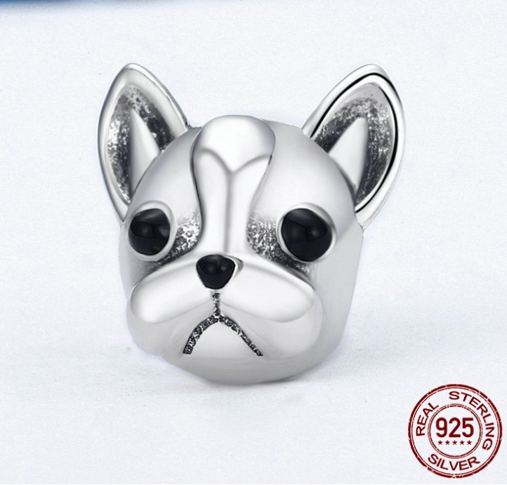 Dije Charm Perro Bulldog Francés Fabricado En Plata 925