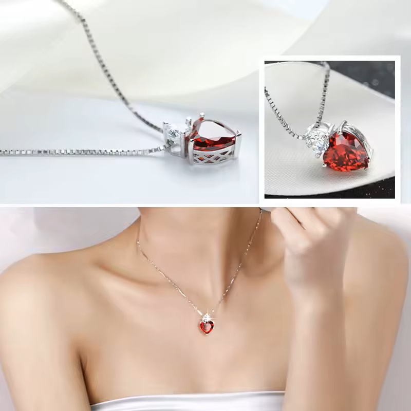 Collar Para Mujer Corazón Fabricado En Plata 925 Con Estuche