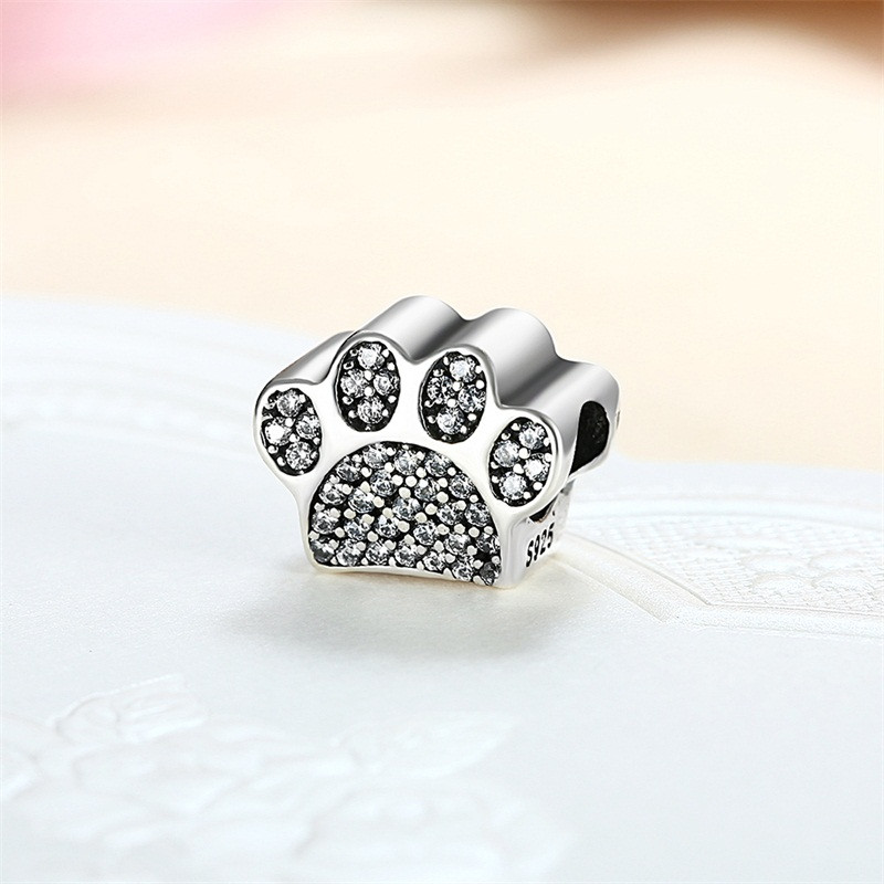 Dije Charm Huella Perro Fabricado En Plata 925