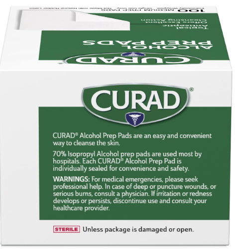 Curad Sterile Alcohol Prep Pads