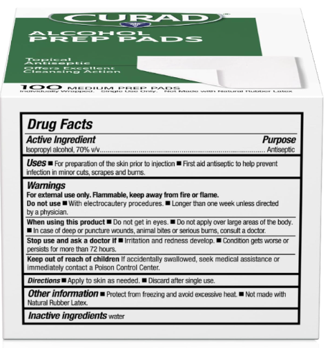 Curad Sterile Alcohol Prep Pads