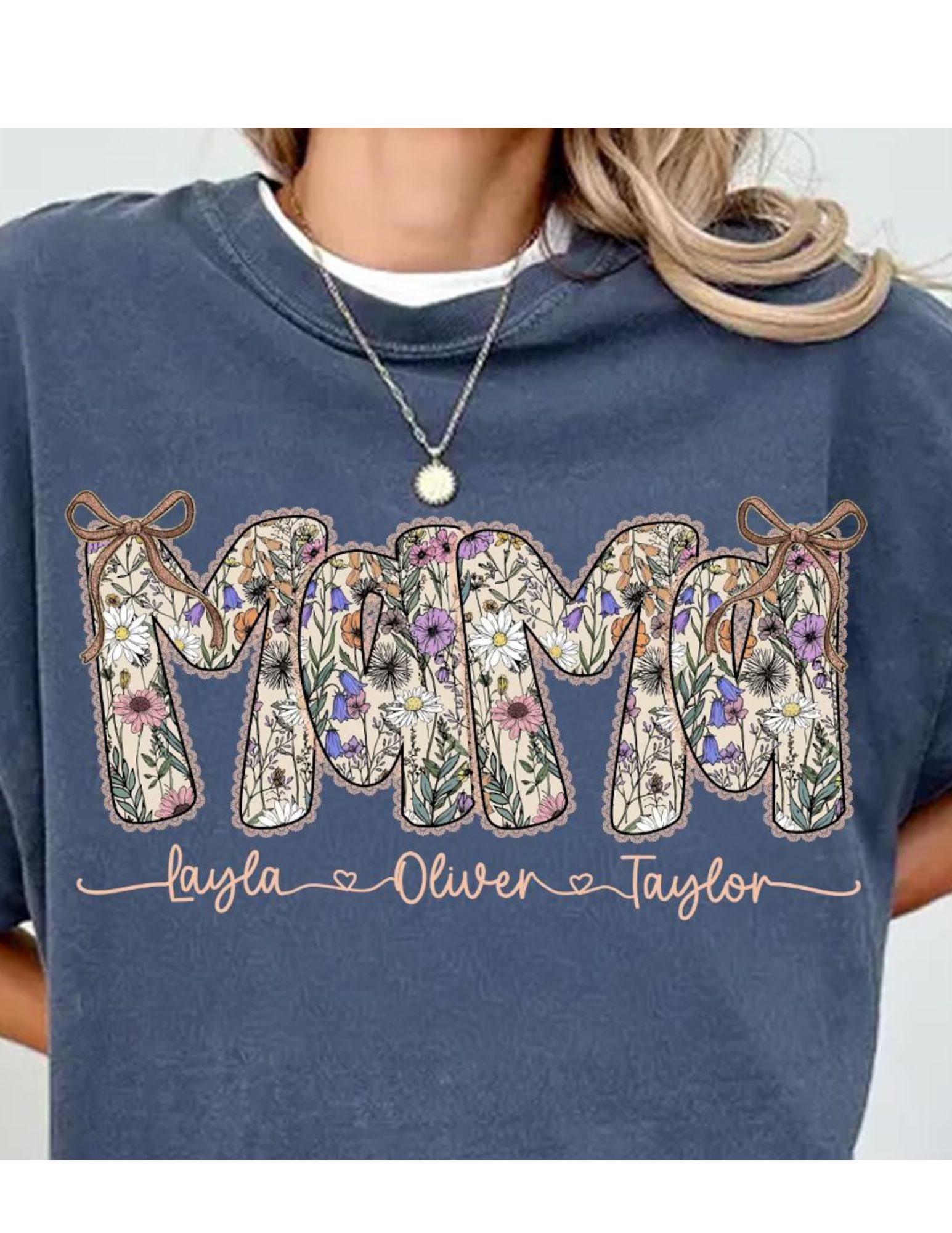 PRE-ORDER Personalized Mom Shirt, Personalized Names for all her Children. Print Only - You buy shirt