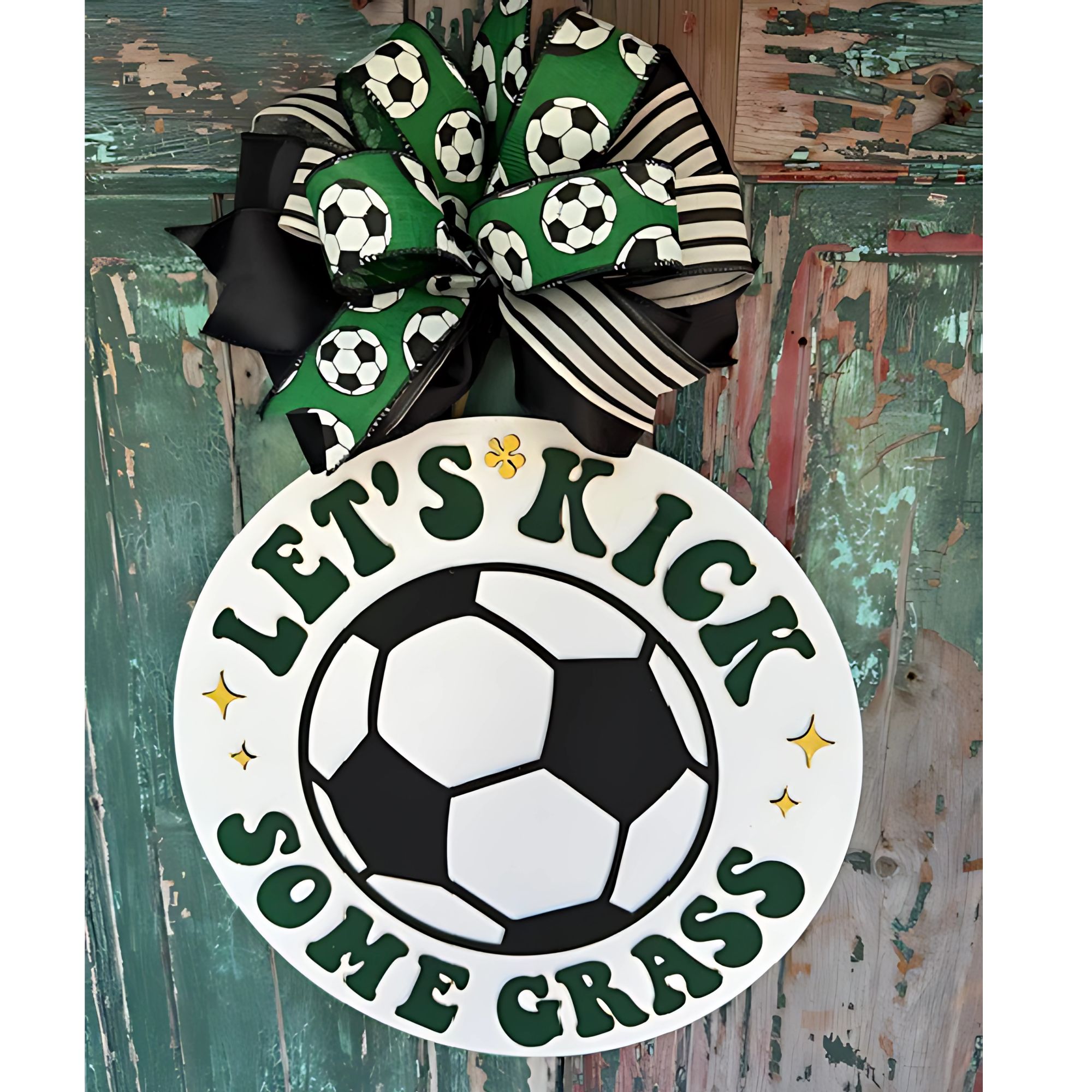 Soccer Door Sign (let's kick some grass)