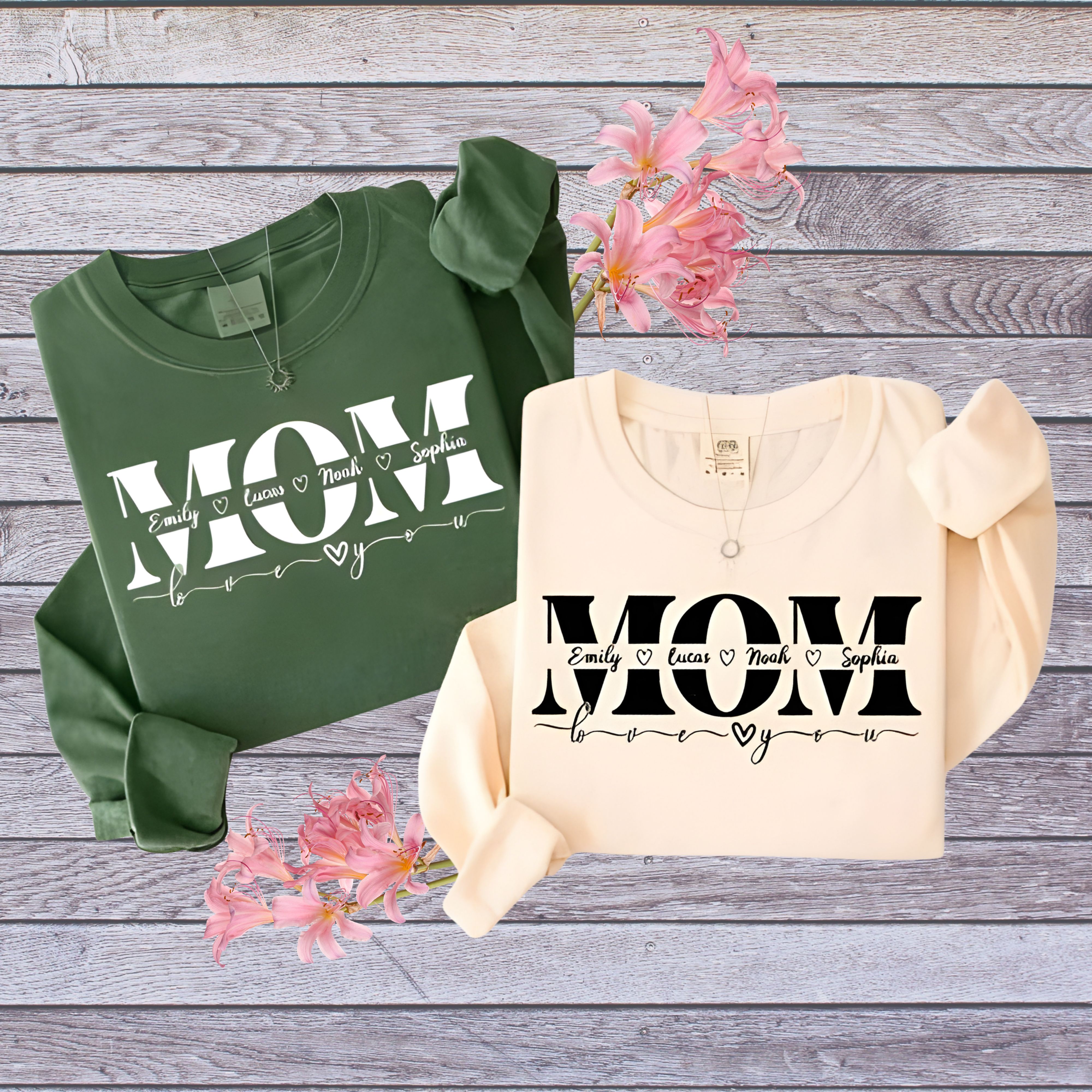 PRE-ORDER Personalized Mom Shirt, Personalized Names for all her Children. Print Only - You buy shirt