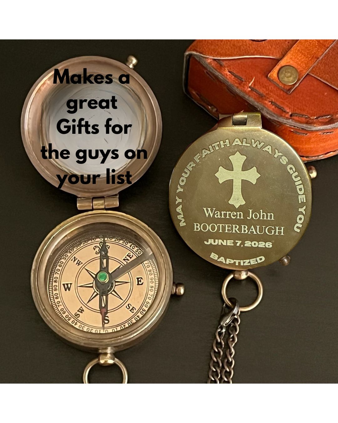 Personalized Baptism Compass
