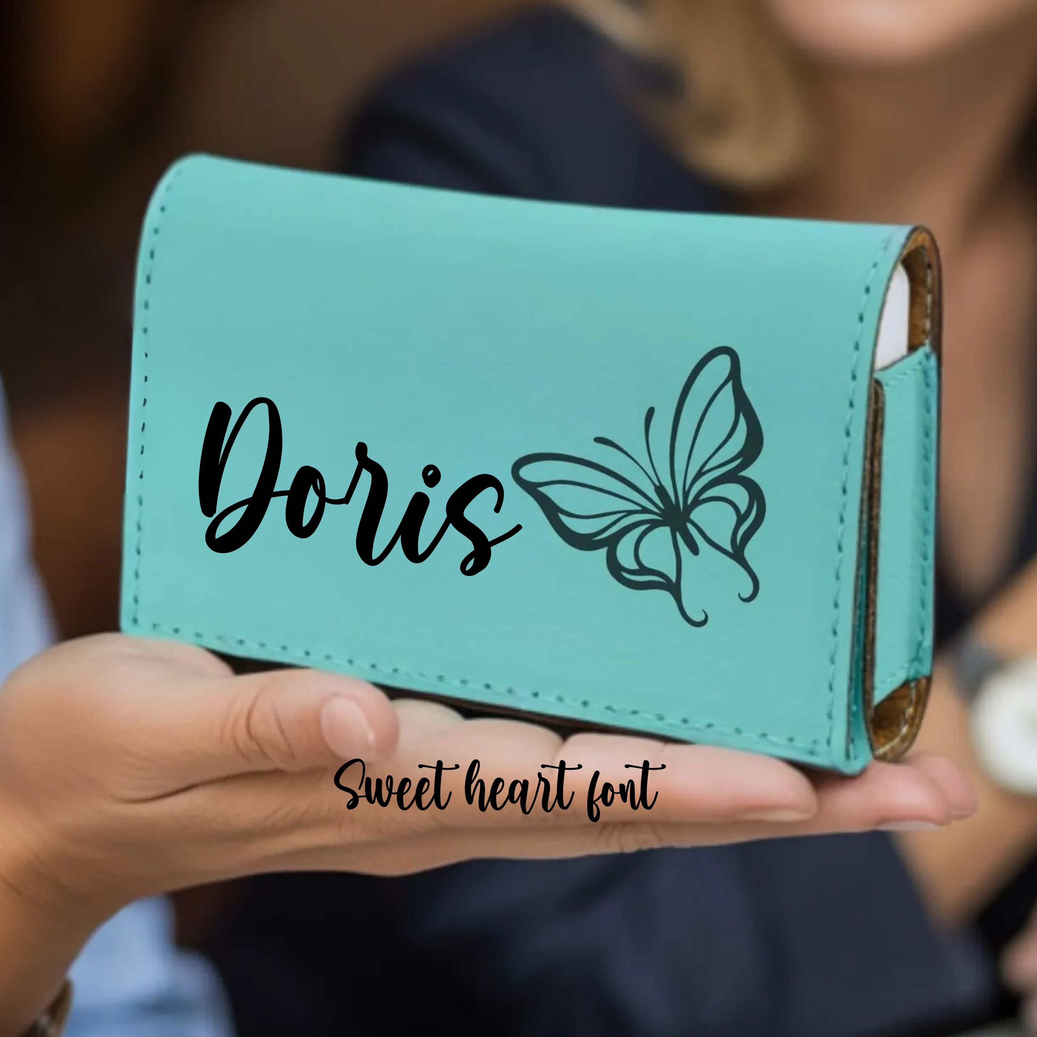 Personalized Weekly Pill Organizer, Travel Pill Box with Leatherette Case , 7 Day Medication Organizer, Custom Gift for Adults & Seniors