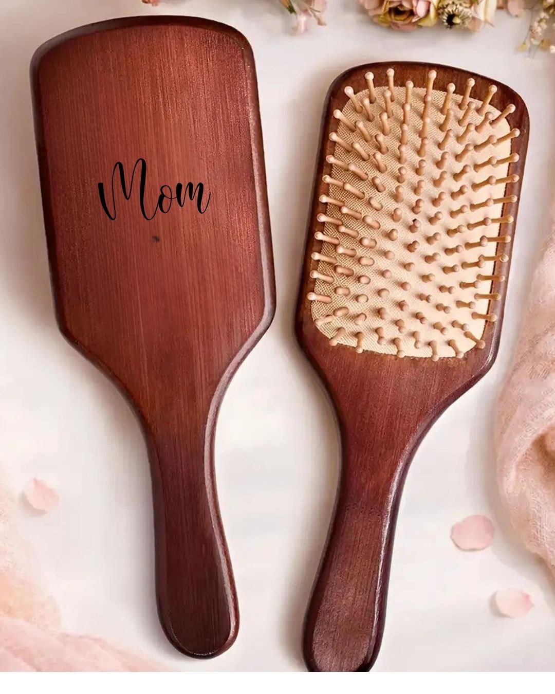  Personalized Wooden Hair Brush – Custom Engraved Gift for Bridesmaids, Weddings & Everyday Use