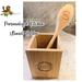 Personalized Utensil Crock holder, 4 1/4" x 6" Bamboo Utensil Holder,