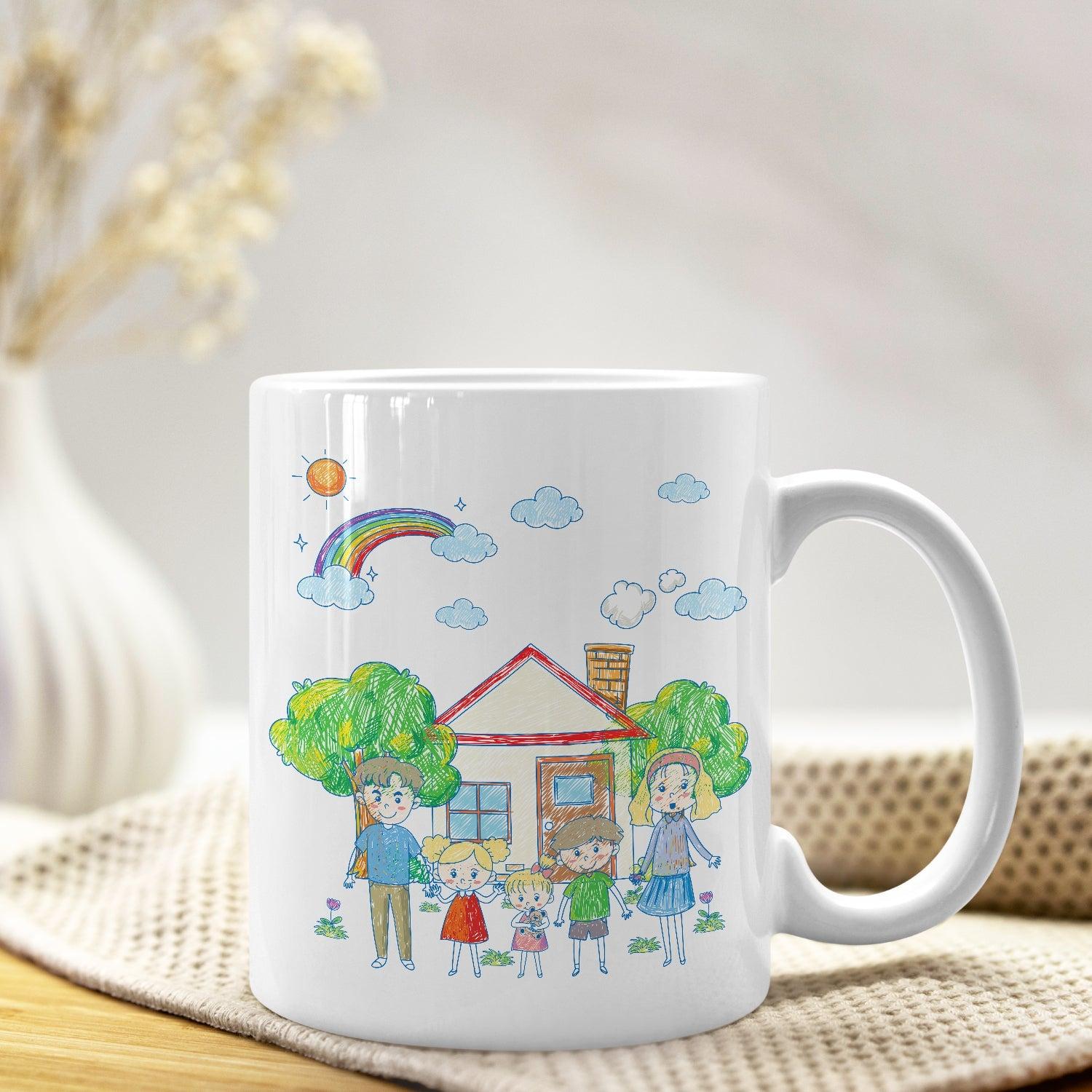Turn Your Child’s Art into a Mug (15 oz) – Custom Keepsake Gift for Parents & Grandparents