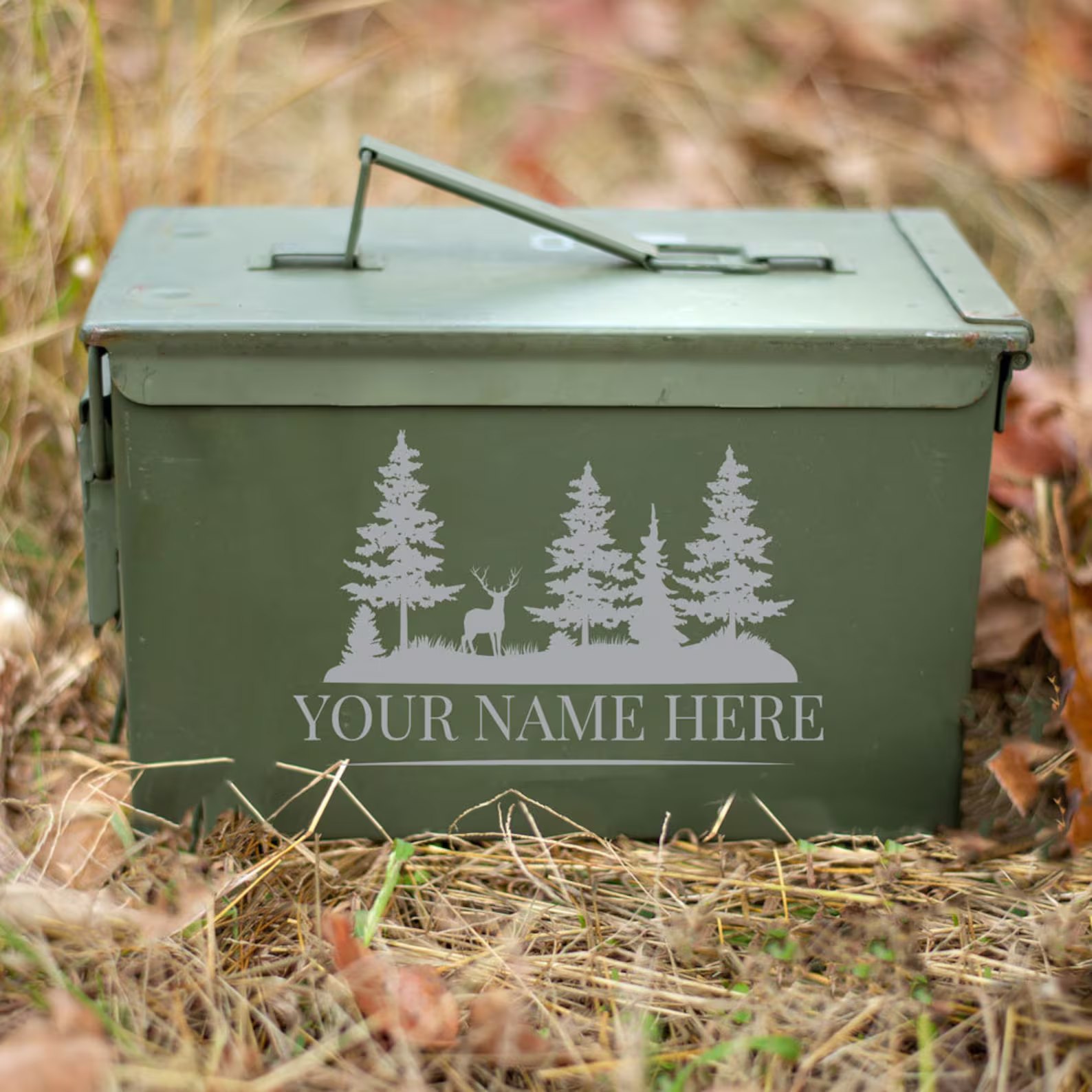 Personalized .50 Cal Ammo Can – Engraved Military Storage Box – Unique Gift for Dad, Groomsmen