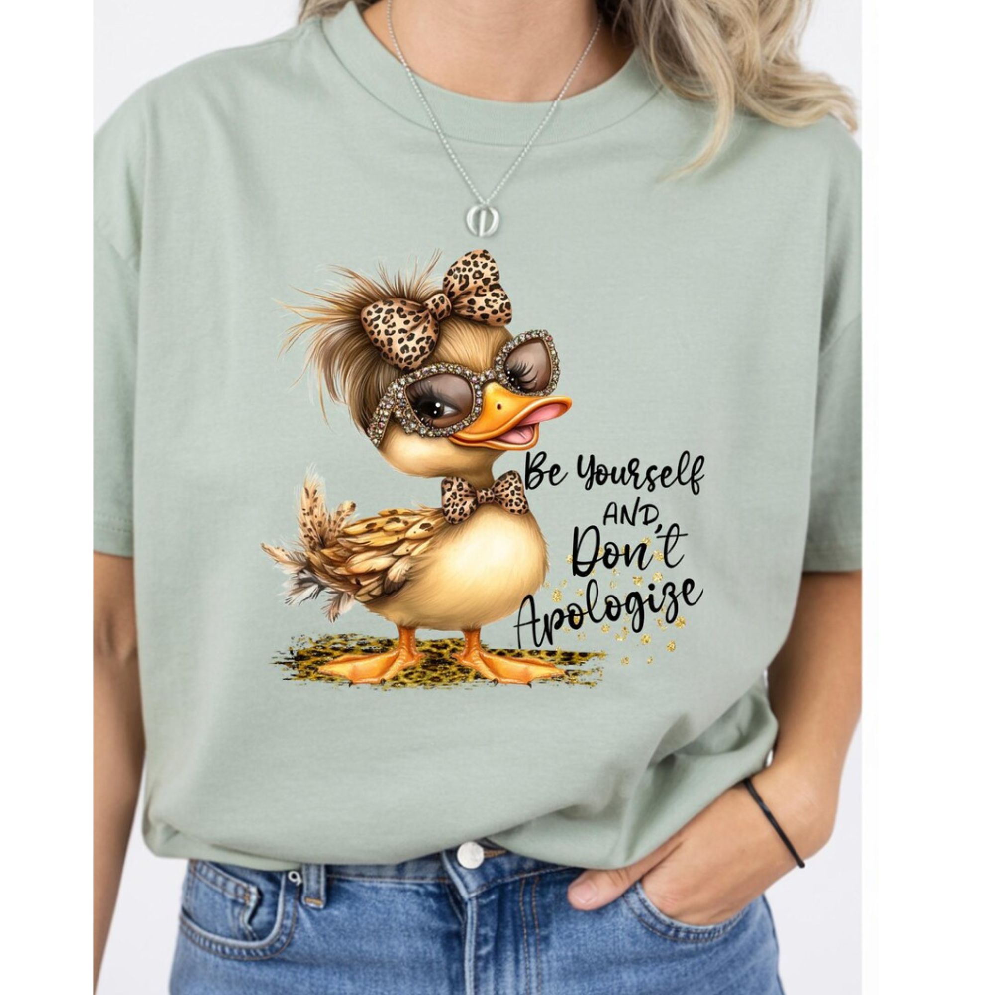 Be Yourself & Don’t Apologize – Funny Sassy Duck Design, Drop off a shirt or order Tote or Pillow
